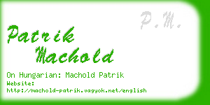 patrik machold business card